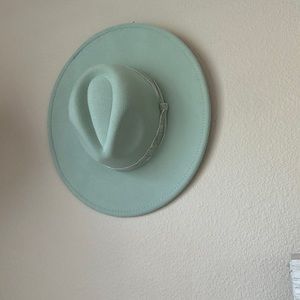 Teal felt hat